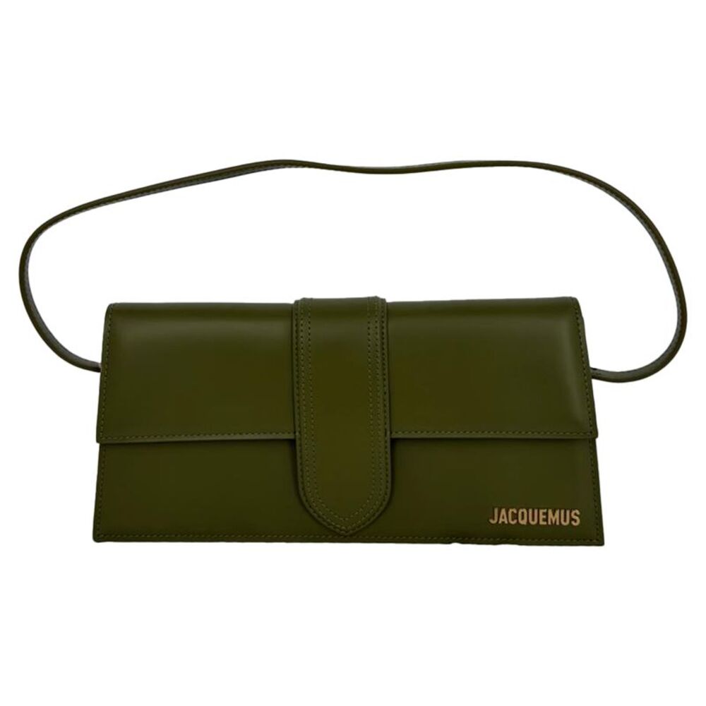 Jacquemus The Long Bambino Flap Shoulder Bag in Olive Calf Leather